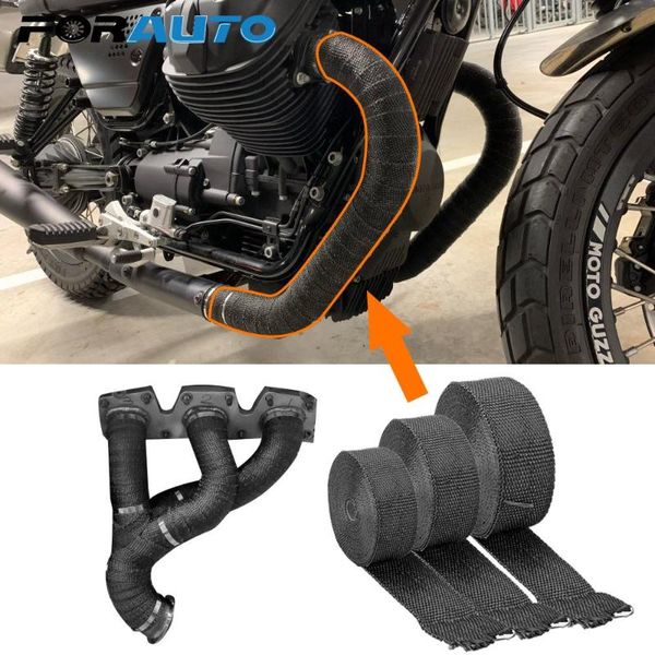 

motorcycle exhaust system fiberglass heat shield tape thermal protection 5cm*5m 10m 15m wrap for