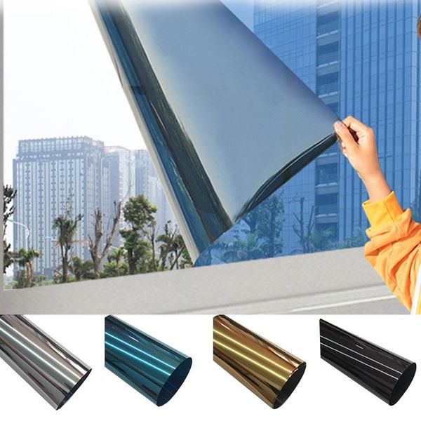 

window stickers one way mirror film stained glass self adhesive silver heat insulation solar tint privacy for home