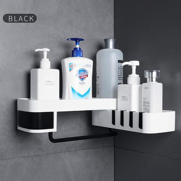 

hooks & rails 1 pcs corner shower shelf bathroom shampoo holder kitchen storage rack organizer wall mounted gadgets