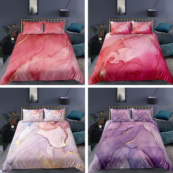 

bedding sets multicolor beautiful marbling design 3d duvet cover+pillowcase single twin  king bed set