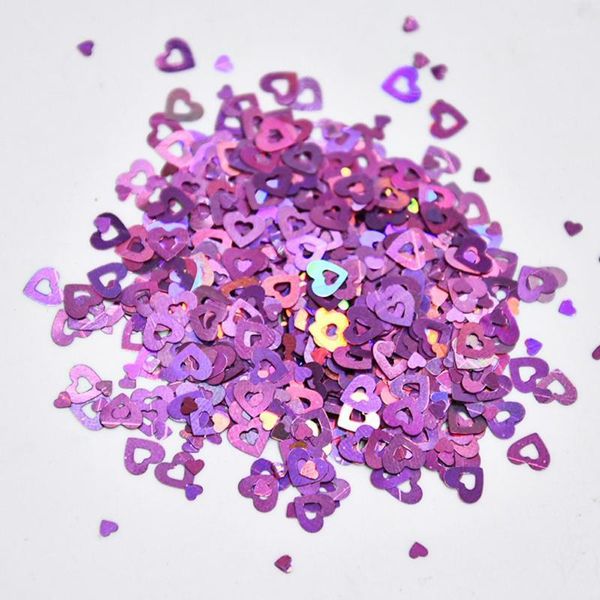 

50g/bag hollow out heart flakes 3d diy laser sequins/ shaped glitter for nail design handmade crafts confetti fd#861, Silver;gold