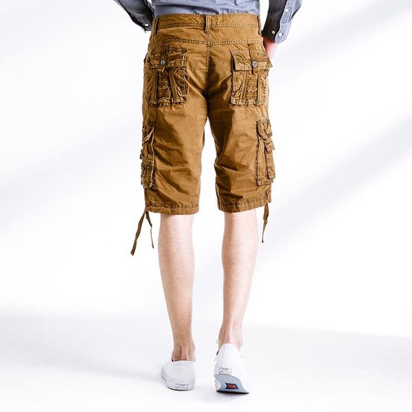 

male cargo shorts summer multi-pocket bermuda masculina 2021 casual knee length brand overall big size 787 men's, White;black