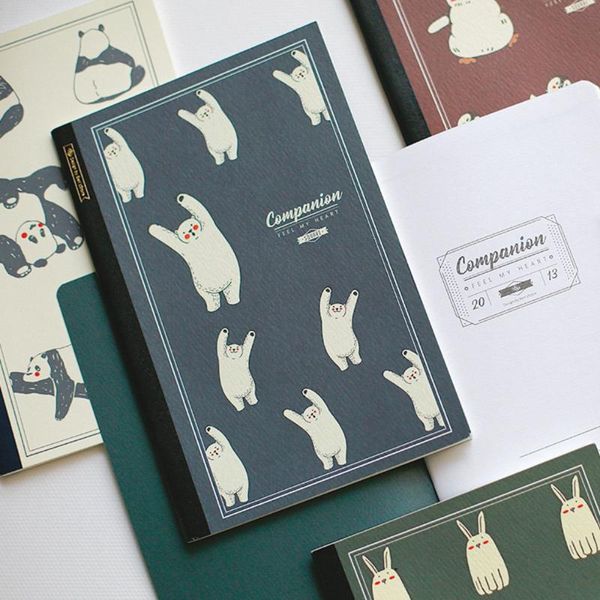 

happy animal portable a5 grid paper book notebooks 64p creative agenda 2021 school supplies notepads, Purple;pink