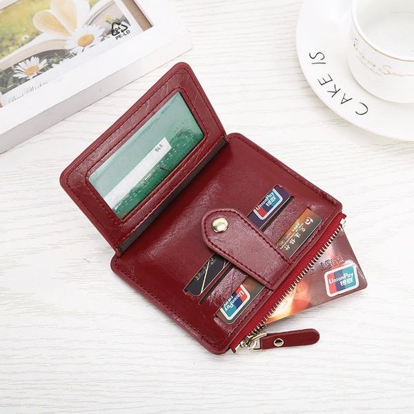 

card holders women wallet purse phone holder fashion black coffee buckle coin bag porte carte, Brown;gray