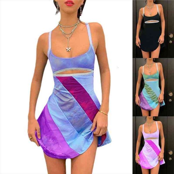 

female a-line dress summer u-neck sleeveless hollow out for ladies pink purple black green s  l, Black;gray