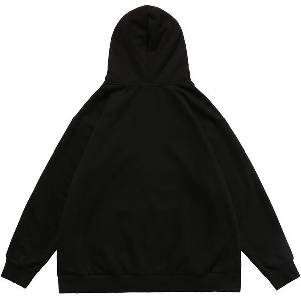 

men's hoodies & sweatshirts aolamegs hoodie man star letter patched more velvet zipper jackets punk college sweaters oversize couple st, Black