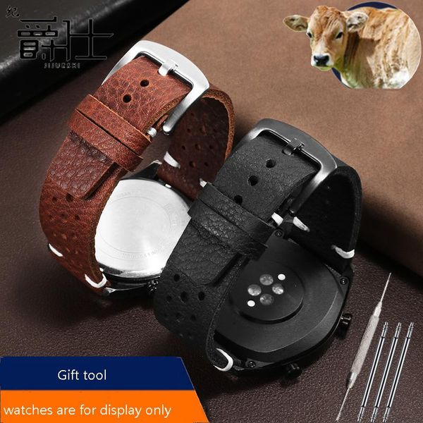 

watch bands 18mm 20mm 22mm lichee pattern leather watchband black brown bracelet with pin buckle universal brand quick release