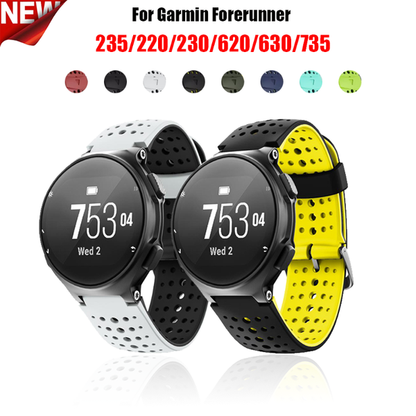 

watch bands 8colors for garmin forerunner 235 band silicone strap bracelet 220/230/620/630/735xt/235 accessories, Black;brown
