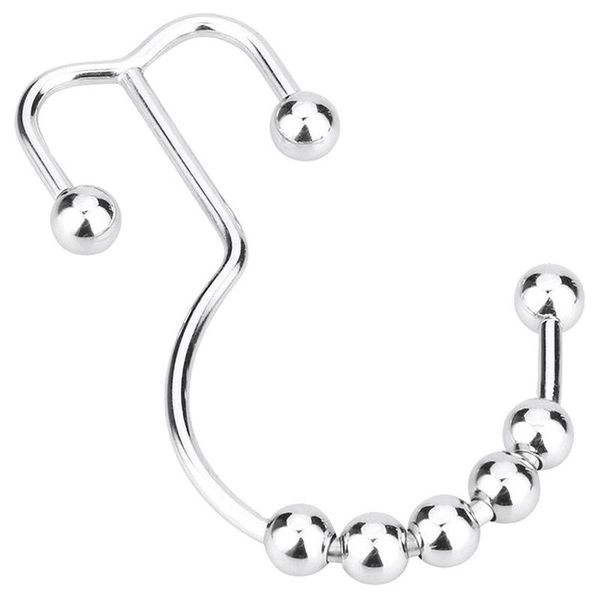 

pcs chrome rust proof iron plating double glide shower curtain rings hooks curtains