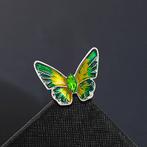 

pins, brooches wuli&baby enamel butterfly for women 2-color insect brooch pin gifts, Gray