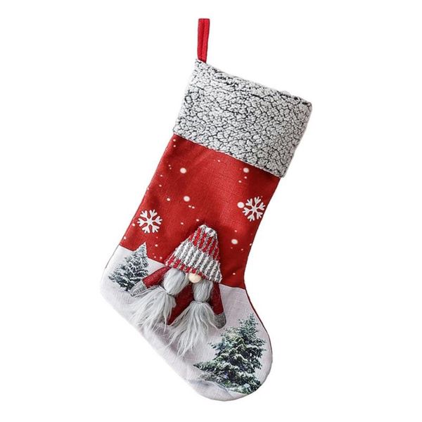 

christmas decorations 1pc cloth stockings holiday gift holders xmas tree drop ornaments faceless santa sock kids bed hanging socks