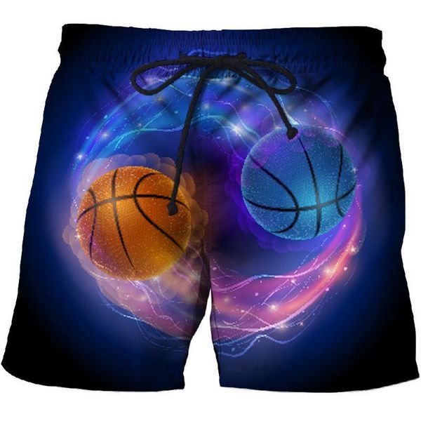 

two-color ball 3d printed summer surfing beach shorts men travel board anime quick dry vacation streetwear men's, White;black