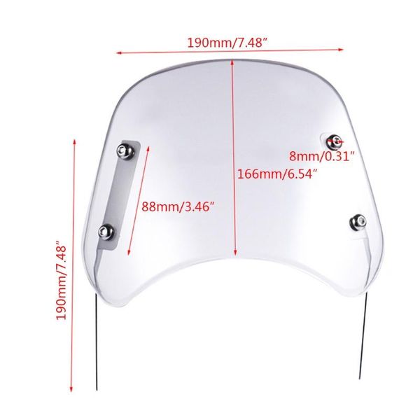 

motorcycle windshield wind deflector windscreen universal for hon da headlight