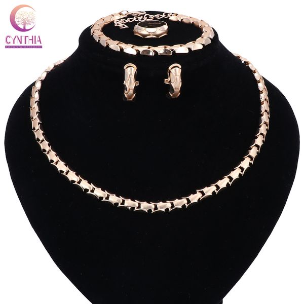 

fashion jewelry set bridal nigeria african beads jewelry necklace bracelet earring ring wedding jewelry sets for women, Black