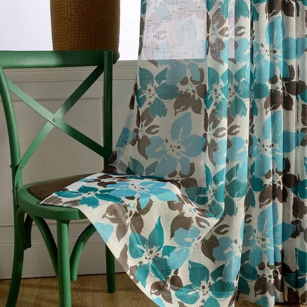 

curtain & drapes factory direct curtains for living room bedroom modern pastoral american polyester printed screen fabric