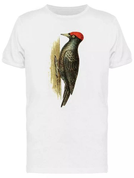 

black woodpecker vintage men's tee -image by shutterstock, White;black