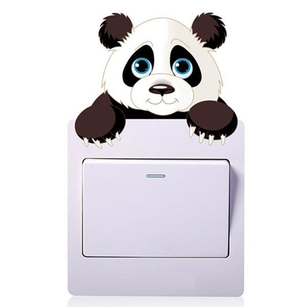 

wall stickers 5pc lovely panda switch outlets living room decoration cartoon animals mural art home decals posters children kids gift