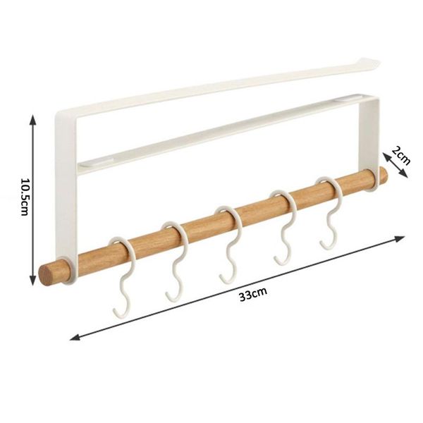 

hooks & rails kitchen storage rack set under cabinet hook cup holder towel punch-hanging for utensil