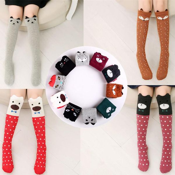 

socks girls knee hight wave poin stripe for children kids causal elastic long tall cartoon toddler girl dance 3-12 years, Pink;yellow