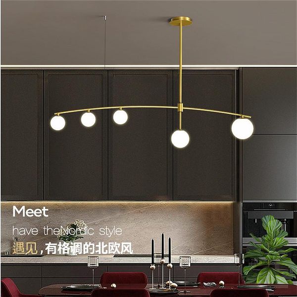 

pendant lamps modern minimalist glass ball gold/black iron chandelier nordic indoor long office bar kitchen restaurant lighting