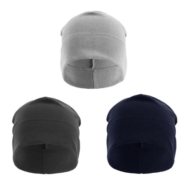 

winter cycling sport hat fleece men women running bike windproof warm cap outdoor ski knitted caps & masks, Black
