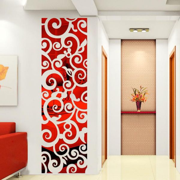 

wall stickers hollow acrylic mirror xiangyun screen sticker three-dimensional home decoration living room