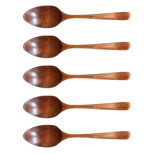 

japanese style wooden spoons natural long handle soup for eating kitchen