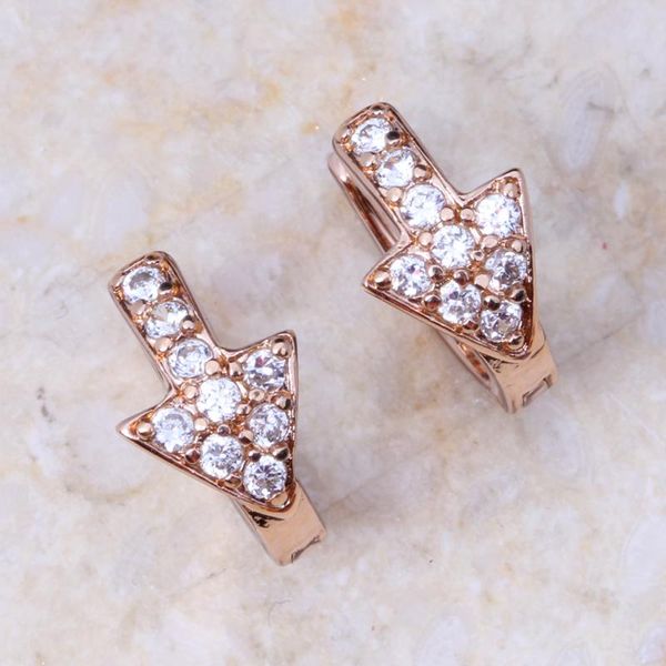

hoop & huggie love monologue white cubic zirconia crystal creativity arrow gold color small earrings ke415, Golden;silver