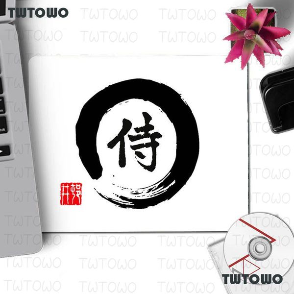 

mouse pads & wrist rests japanese bushido samurai logo pad non-slip lapcomputer gaming mat 22x18cm gamer desk