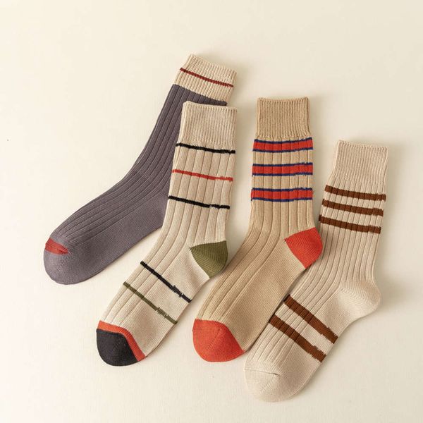 

autumn winter socks men's medium tube color business cotton khaki, Black