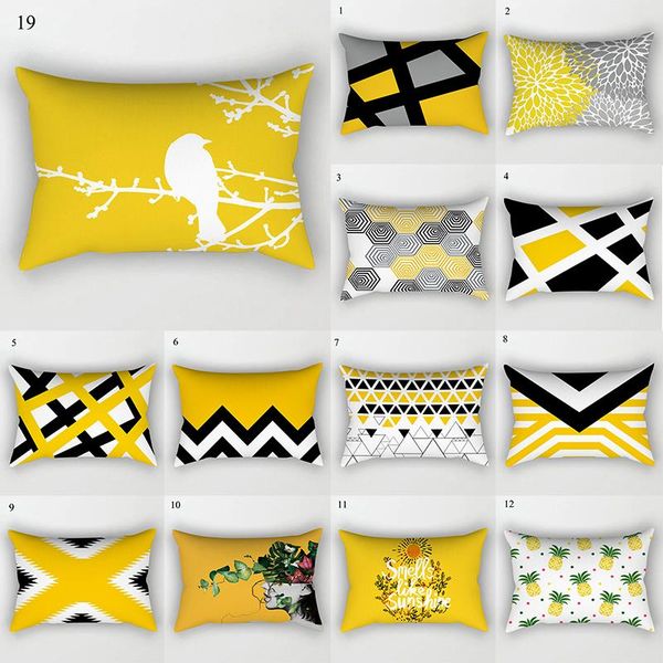 

pillow case pineapple yellow leaf home comfortable soft 30*50cm cover 1pc 2021
