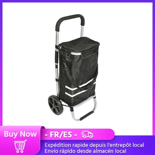 

Shopping Trolley Bag Portable Removable Tote Cart Grocery Bags With Wheels Rolling Organizer Storage