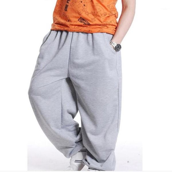 

men's pants thicken hip hop long trousers elastic waist sweatpants mens hiphop full length loose men bottoms, Black