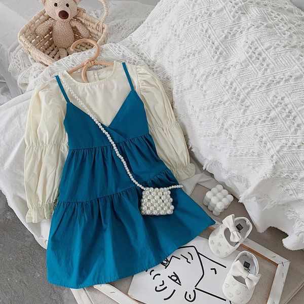 

girl's dresses keelorn 2021 fashion korean style kids baby girls princess dress suspender costumes bow vestidos children's casual, Red;yellow