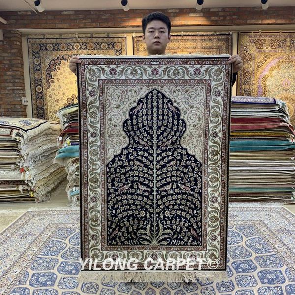 

2.75'x4' muslim rug handmade oriental silk turkish prayer (yxr324b) carpets