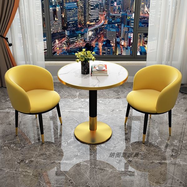 

simple lounge negotiation reception single chair leisure balcony small coffee table table and chair combination light luxury creative makeup