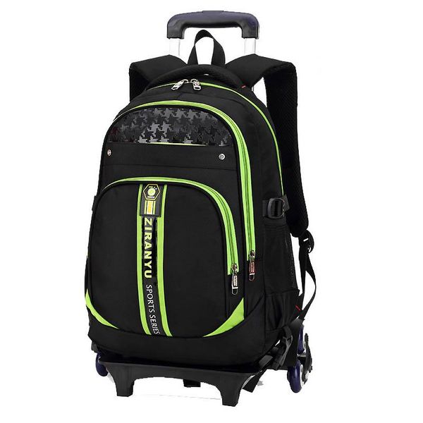 

six wheels trolley backpack removable children school bags boys oxford waterproof wheeled for kids