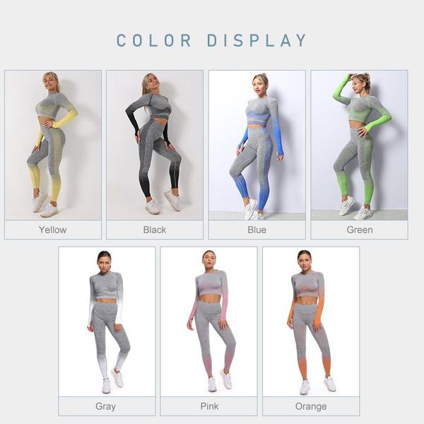 

2/3/5pcs women nylon yoga set seamless sportswear gym breathable sport clothes for suits workout crop high waist leggings outfit