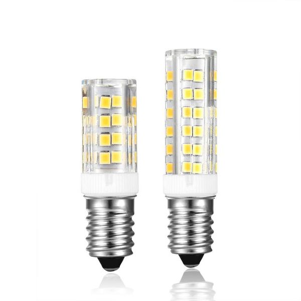 

bulbs 10x led lamp e14 4w 6w 52leds 76leds 220v-240v light corn bulb smd2835 crystal chandelier replace halogen