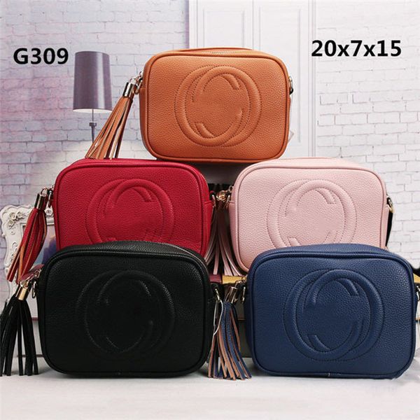 

luxury handbags new style pu small round with litchi pattern tassel bag