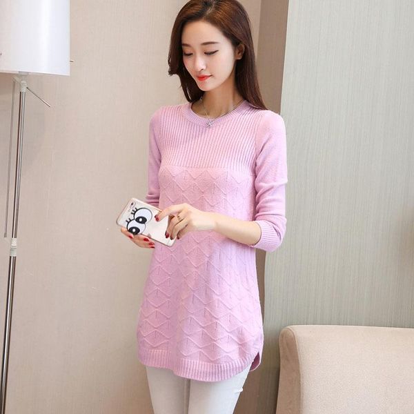 

women's sweaters sweater,2021 autumn and winter wave pattern mid-length sweater women's, base shirt, White;black