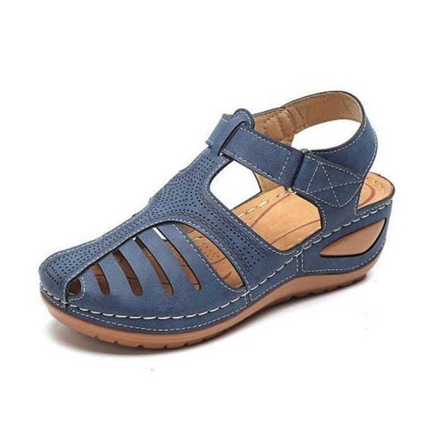 

sandals 2028 uncomfortable slipperers fashion pllus sizes women slope heel, Black