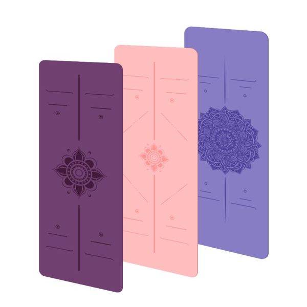 

yoga mat with positioning line fitness gymnastics double-layer non-slip beginner sports carpet ladies 6mm mats
