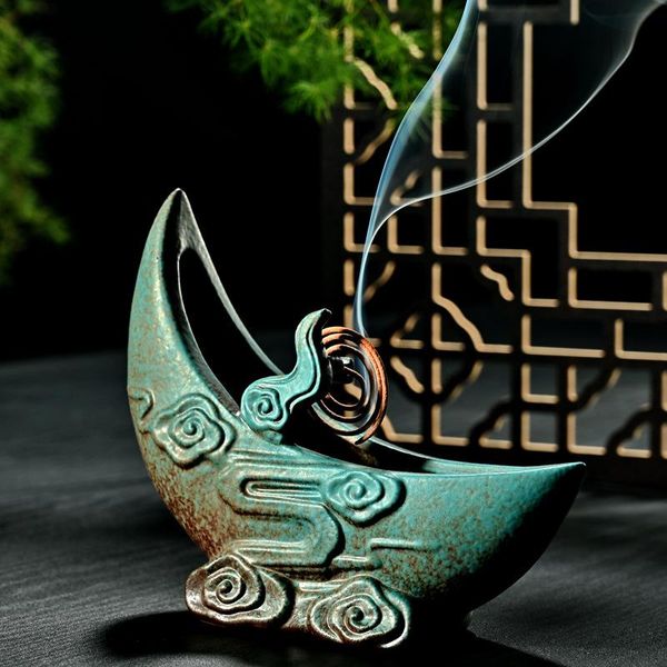 

fragrance lamps semdo ceramic large mosquito incense burner creative indoor coil holder antique plate