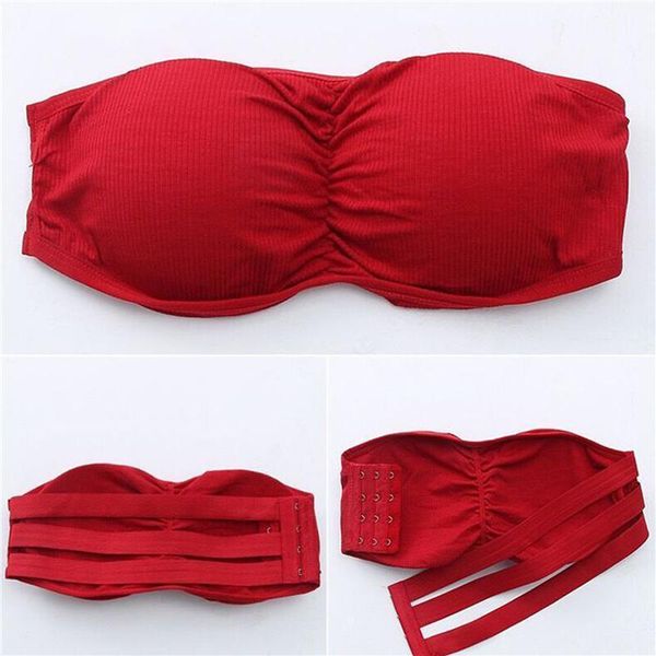 

bustiers & corsets summer invisible bra lingerie for women backless seamless underwear strapless push up bralette mujer brassiere tube, Black;white