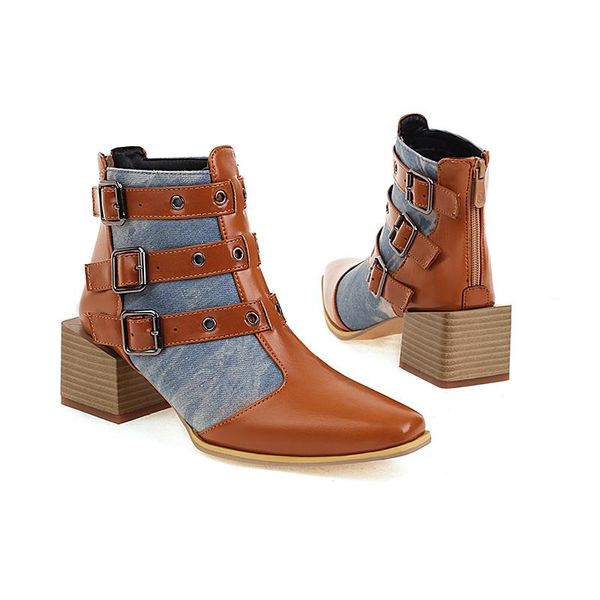 Stiefel Frauen Herbst Mode Schuhe Split Tehe Knöchelschwarz Platform 2021