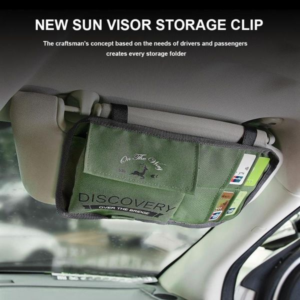 

car organizer 1pc universal sun visor storage bag multi-pocket hanging interior accessories