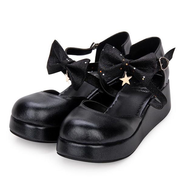 

dress shoes angelic imprint designer sweet lolita style women pumps pu leather platform princess size35-46 8953, Black