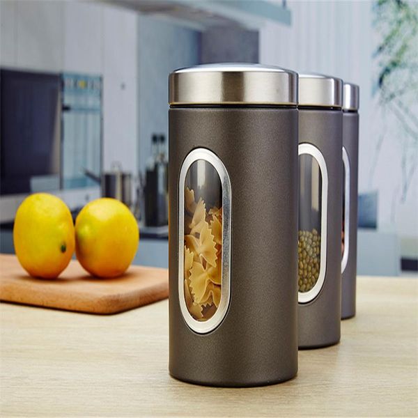 

storage bottles & jars 3pcs dry food box containers transparent stackable kitchen spaghetti noodles sealed tank organizers