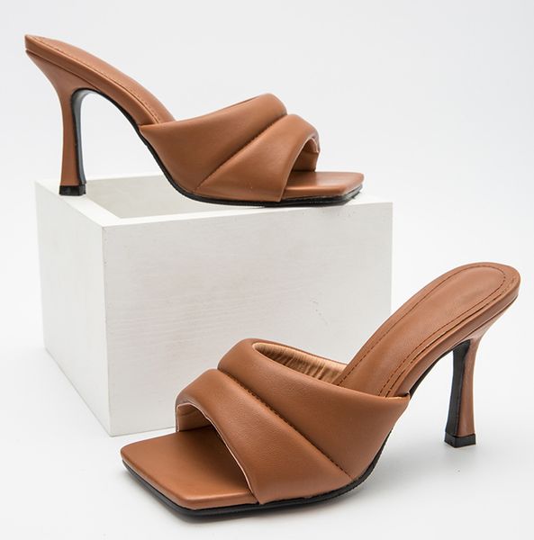 

2021 new designer pvc transparent slippers women perspex high heels summer party ladies clear band crystal shoes plus size fdgfdhh, Black